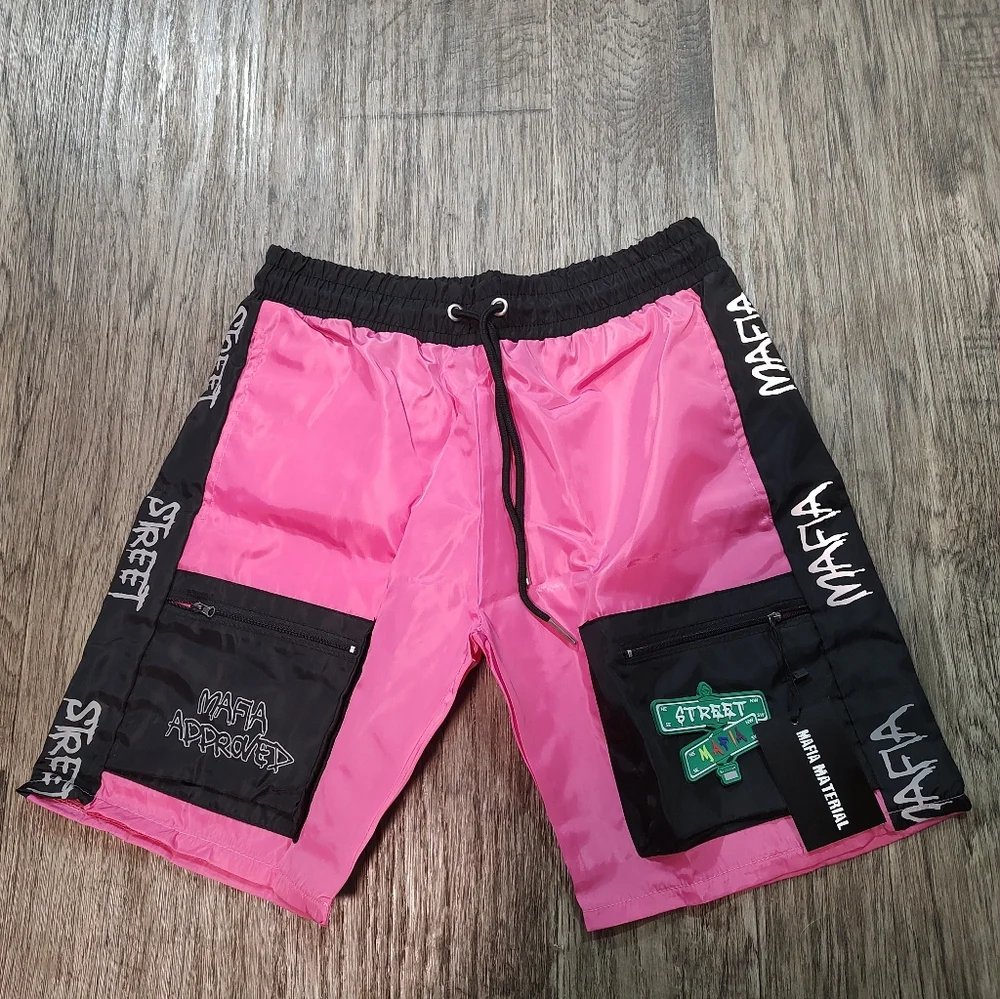 Street Mafia Nylon Pink and Black Men's Shorts size XL